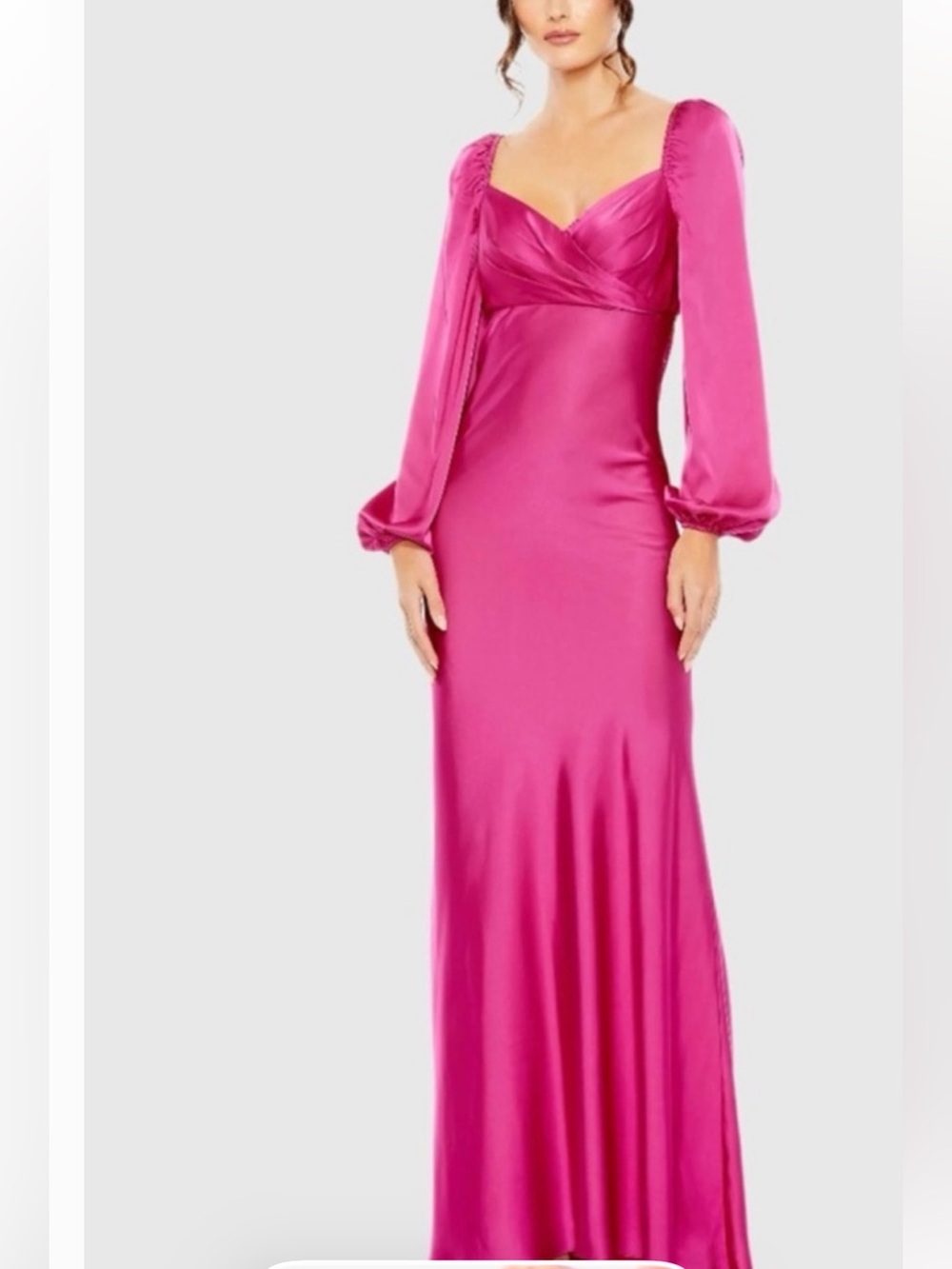 💜#56 BNWT MAC DUGGAL Sweetheart Neckline Puff Sleeve Gown #495191